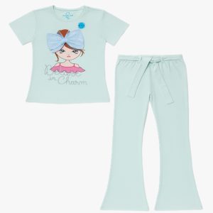 Girls Mint Green Pajama Set
